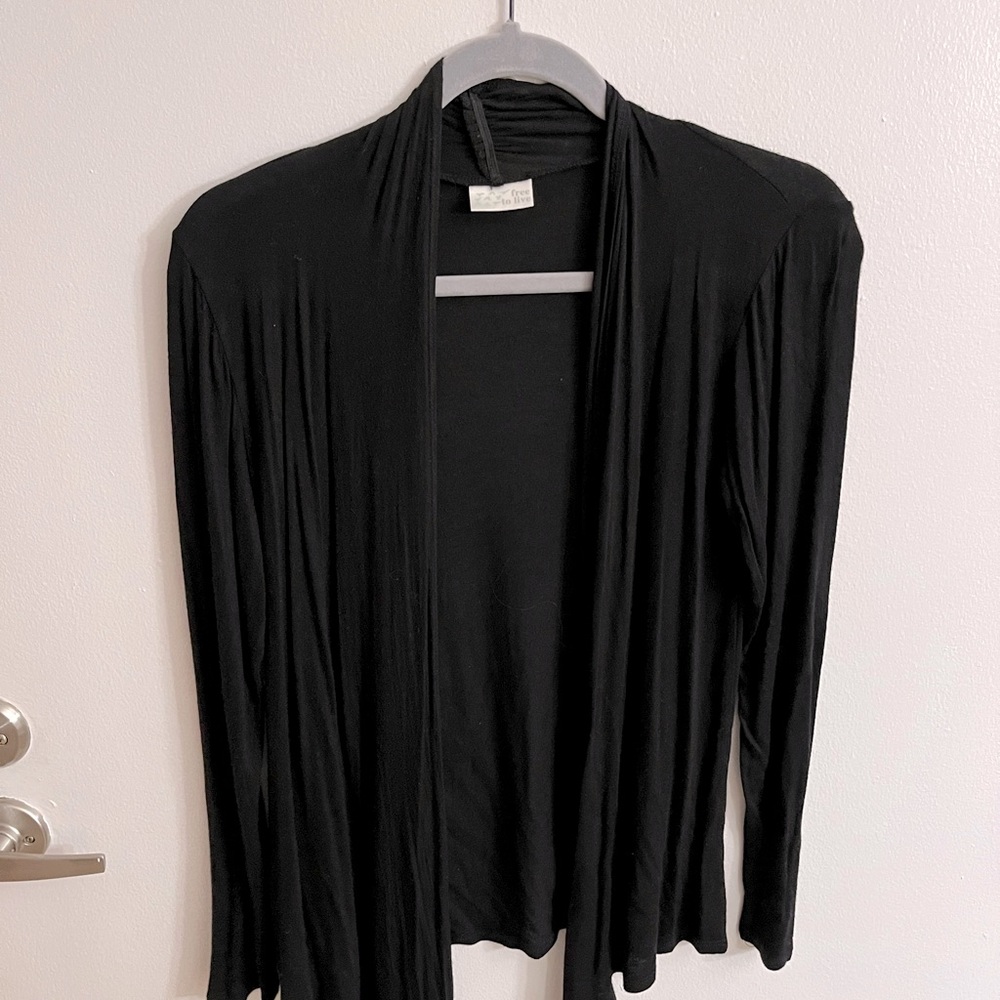 Free to Live Cardigan in Black